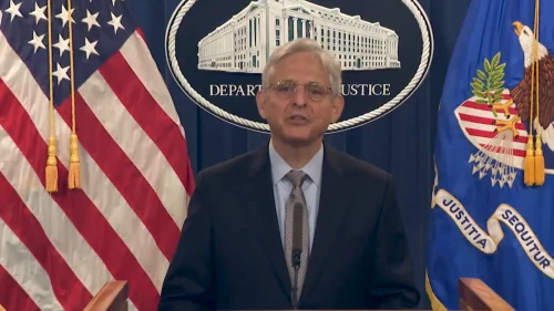U.S. Attorney General Merrick Garland. Source: Screenshot.