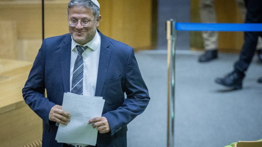 Itamar Ben-Gvir, Minister of National Security, during a discussion and a vote at the Knesset, Sept. 19, 2023. Photo by Yonatan Sindel/Flash90.
