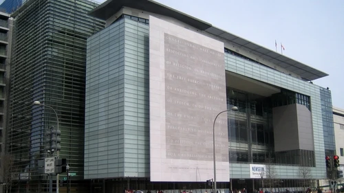 Click photo to download. Caption: The Newseum in Washington, DC. Credit: David Monack via Wikimedia Commons.