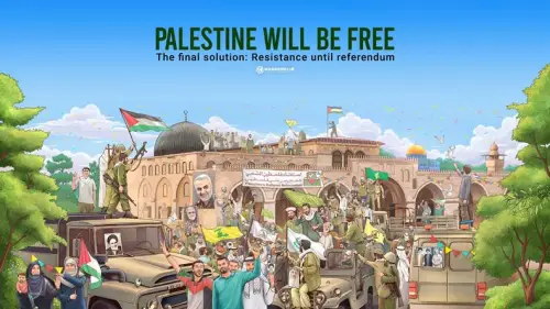 Iran’s Supreme Leader Ayatollah Ali Khamenei issued a cartoon showing a “final solution.” Source: Twitter.