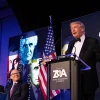 Former U.S. President Donald Trump is awarded the Theodor Herzl Gold Medallion at the Zionist Organization of America's 125th anniversary Gala in New York City, Nov. 13, 2022. Credit: ZOA.