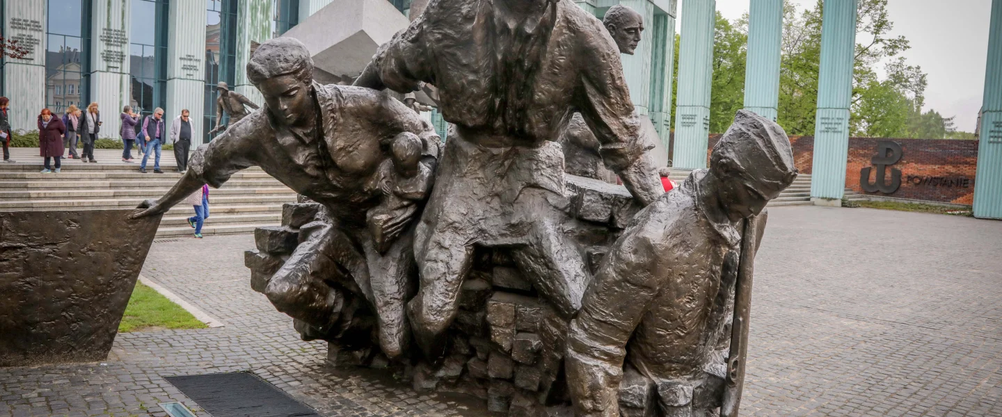 Monument to the Warsaw Uprising Fighters located in a part of the former Warsaw Ghetto. Photo by Isaac Harari/Flash90.
