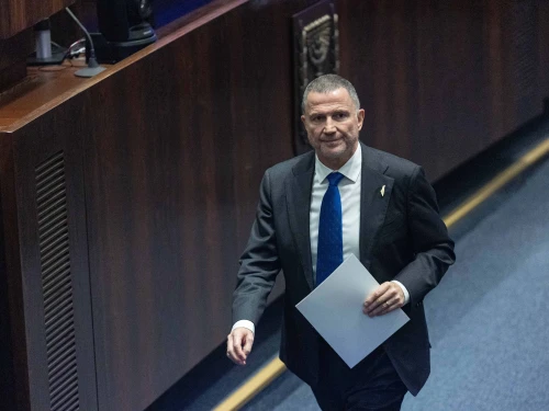MK Yuli Edelstein attends a discussion at the plenum hall of the Knesset, the Israeli parliament in Jerusalem, on July 23, 2025. Photo by Yonatan Sindel/Flash90.