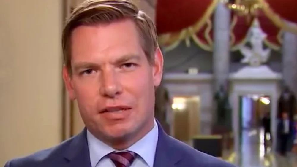 Rep. Eric Swalwell (D-Calif.) appears on MSNBC's “The Beat with Ari Melber” on July 16, 2018. Credit: Screenshot.