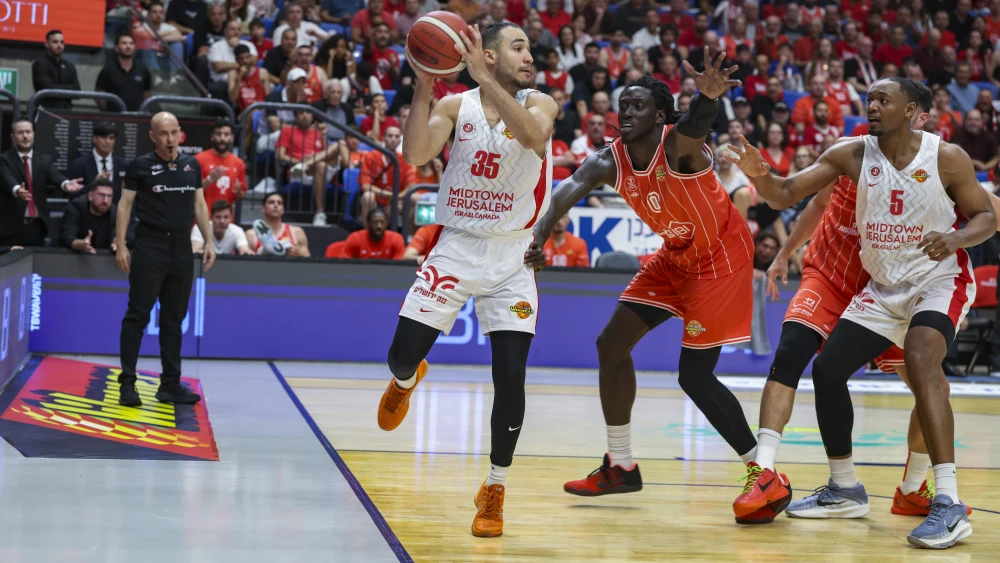 The Israeli Basketball Premier League match between Hapoel Tel Aviv and Hapoel Jerusalem in Tel Aviv, June 7, 2026. Photo by Danny Maron/Flash90.