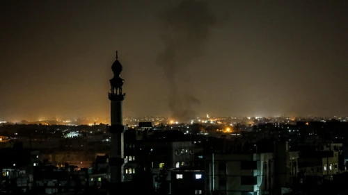 Smoke rises after an Israeli airstrike in Rafah in the southern Gaza Strip, on Nov. 13, 2019. Photo by Abed Rahim Khatib/Flash90.
