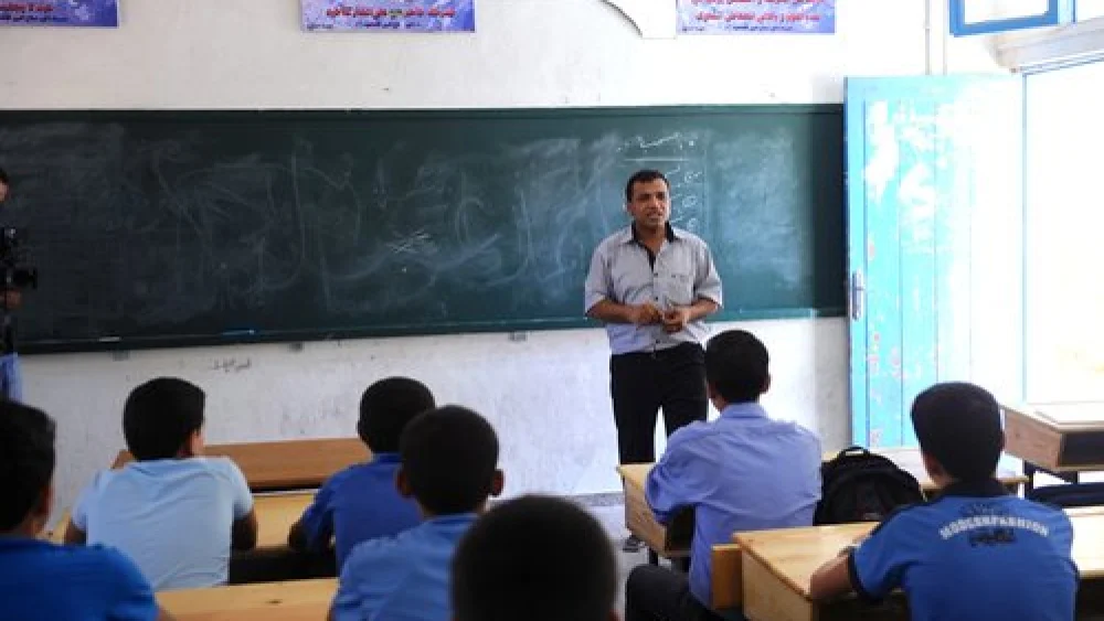 Students in a school in Gaza of the UNRWA at the beginning of the new academic year.