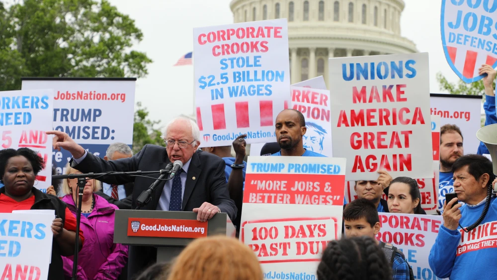 Sen. Bernie Sanders (I-Vt.) at a rally on April 26, 2017. Credit: Office of Sen. Bernie Sanders.