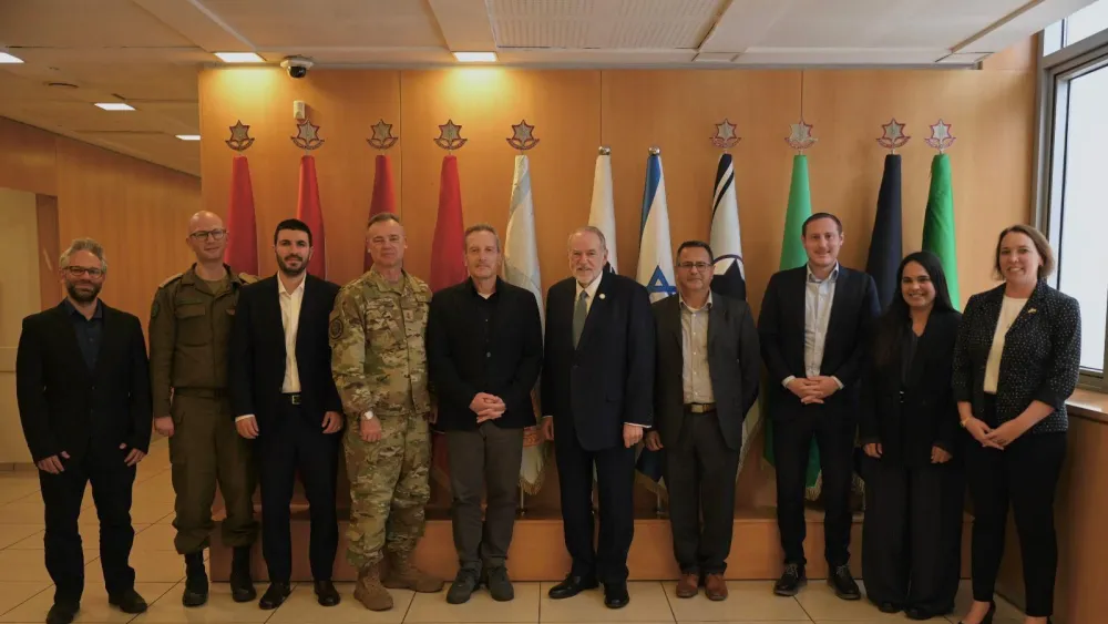 U.S. and Israeli teams, including U.S. ambassador to Israel Mike Huckabee (middle), in a meeting aimed at forming a new security framework for cooperation between the two countries in the first week of June, 2026. Credit: Israel Ministry of Defense.