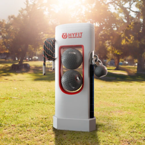 Hyfit plans to sell pay-per-use fitness hubs for public parks, gyms and military bases. Credit: Courtesy.