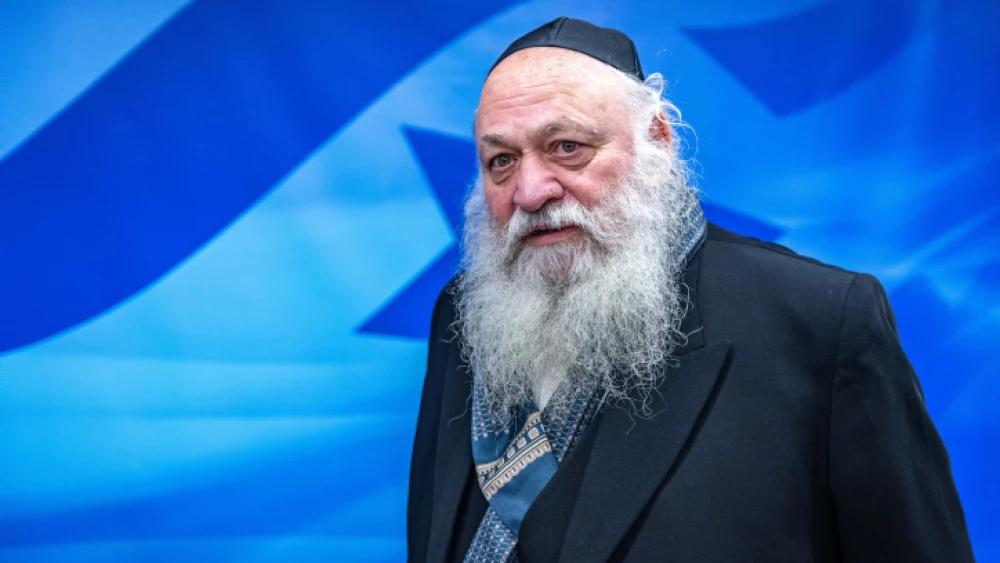 Construction and Housing Minister Yitzhak Goldknopf arrives at the weekly Cabinet meeting in Jerusalem, Jan. 22, 2023. Photo by Olivier Fitoussi/Flash90.