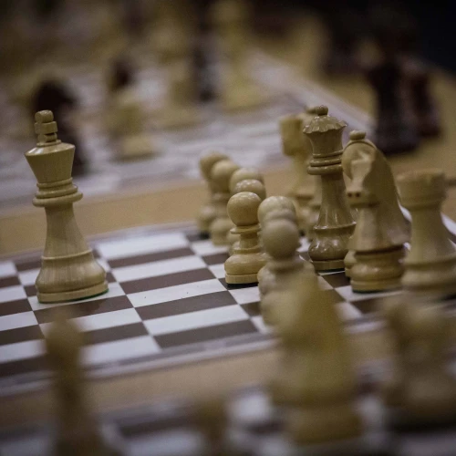 A chess board is seen in a chess tournament held at the Knesset. Photo by Hadas Parush/Flash90.