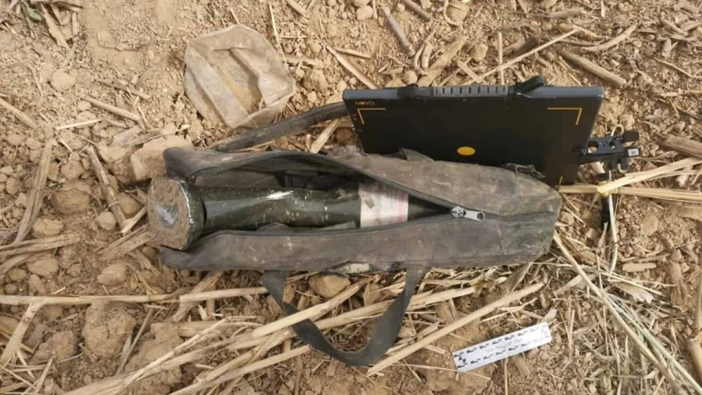 An object suspected as a IED that was discovered in Netivot, Israel in April 2025. Photo Credit: Israel Police.