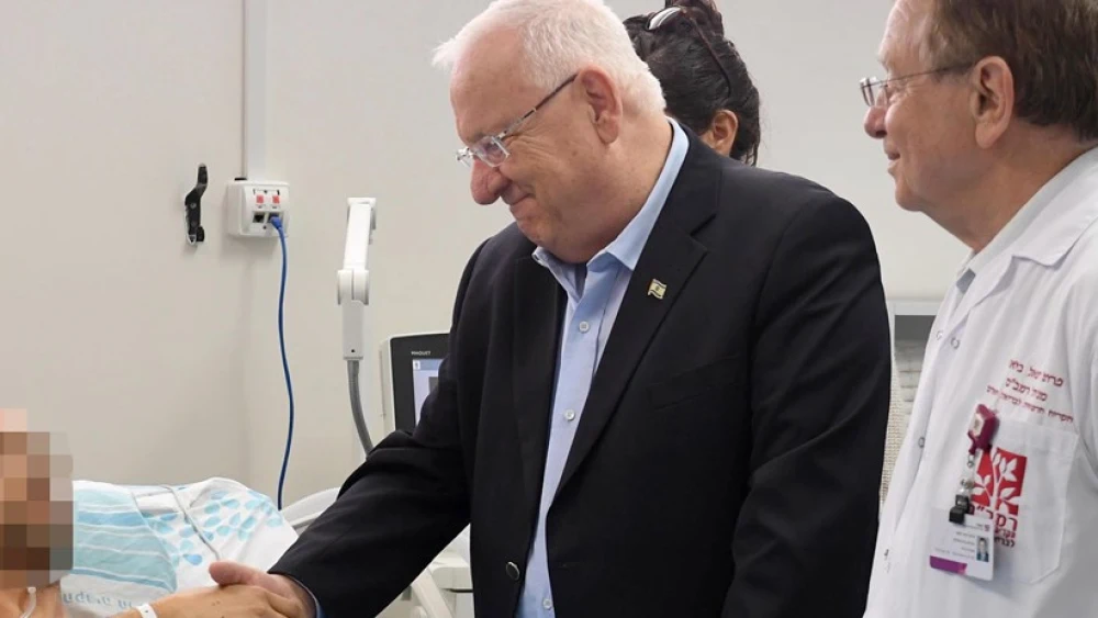 The pilot visited by Israeli President Reuven Rivlin, accompanied by Dr. Rafael Beyar, director of the Rambam Health Care Campus (Photo: Marc Neiman/GPO)