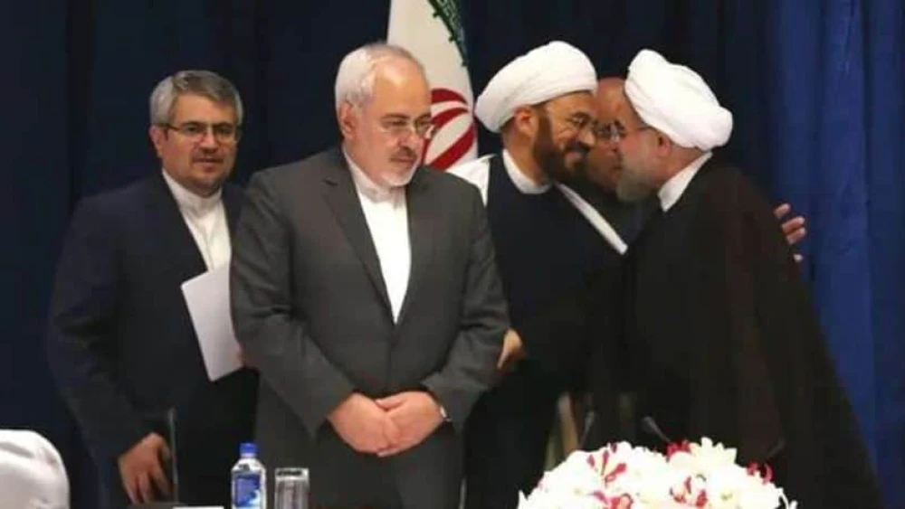 Imam Mohammad Ali Elahi (second from right) meeting then-Iranian President Hassan Rouhani (right) in New York in September 2016. Source: Facebook.
