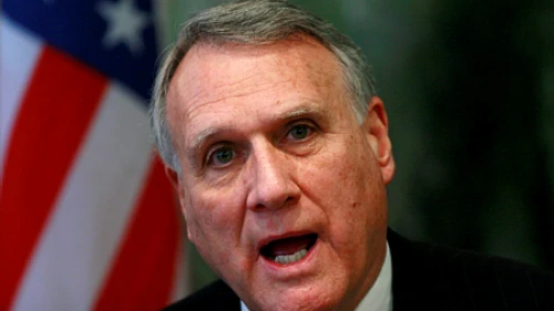 U.S. Sen. Jon Kyl attends a meeting with Israeli Prime Minister Ehud Olmert in the Knesset on Feb. 18, 2008. Credit: Photo by Olivier Fitoussi/Flash90.