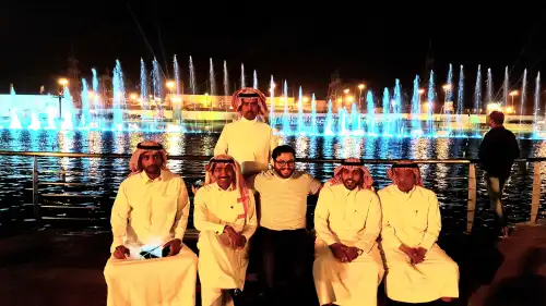 Avi Gold (center) during his visit to Saudi Arabia. Credit: Courtesy.