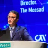 Then-Mossad director Yossi Cohen speaks at a Cyber Week at Tel Aviv University on June 24, 2019. Photo by Flash90.