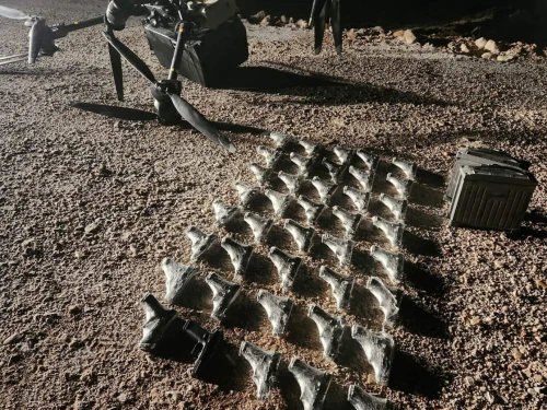 The Israel Defense Forces intercepted a drone that crossed into Israeli airspace from Jordan in a weapons-smuggling attempt, Dec. 23, 2025. Credit: IDF.