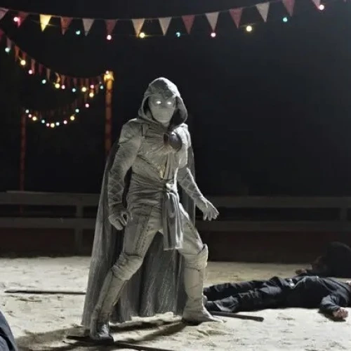 A punishing “Moon Knight” in a Disney+ show based on the comic book. Credit: Marvel Studios.