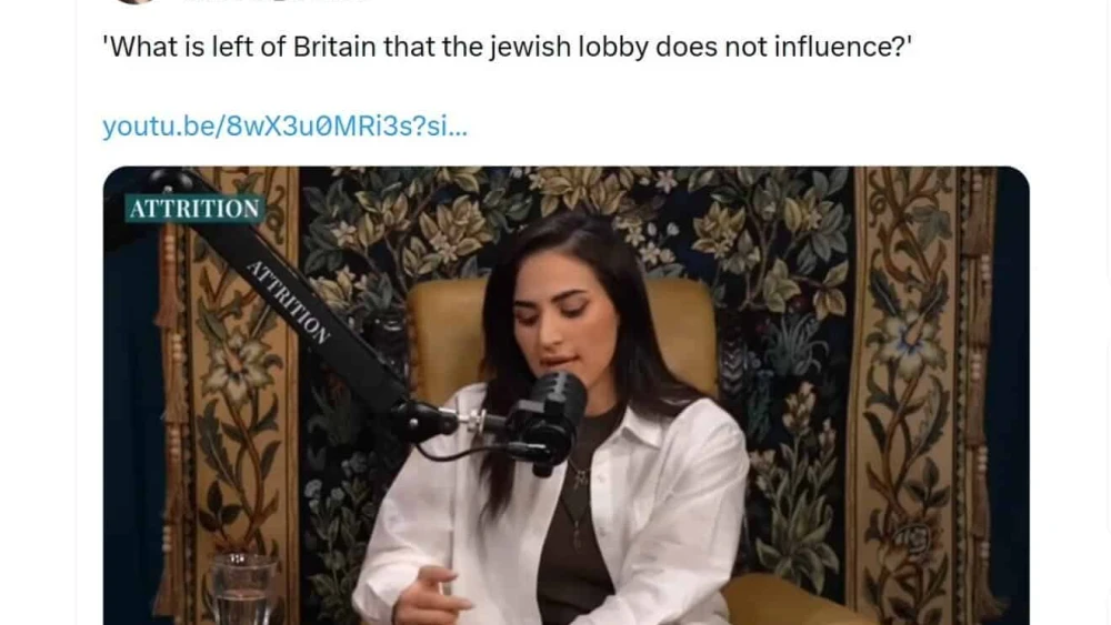 A screenshot of the X account of Rahme Aladwan, promoting her appearance on the Attrition podcast on Nov. 29, 2025. Credit: Dr Rahmeh Aladwan/X.