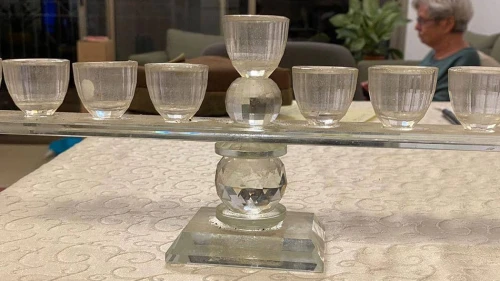 Shai Hermesh's menorah survived the destruction of Kibbutz Kfar Aza. Credit: Courtesy.