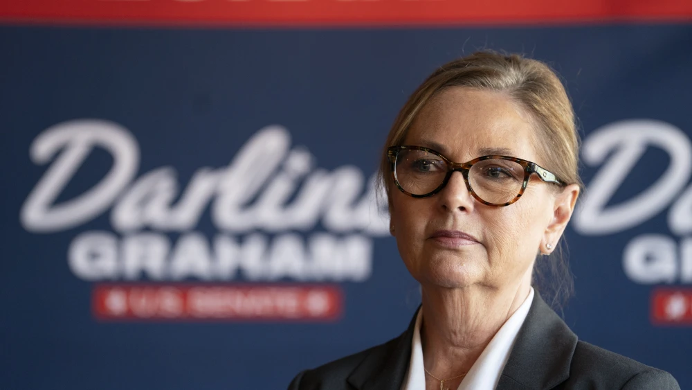Sen. Darline Graham (R-S.C.) listens to a question at a campaign event at Holt Bros BBQ in Florence, S.C., on Aug. 19, 2026. Photo by Sean Rayford/Getty Images.