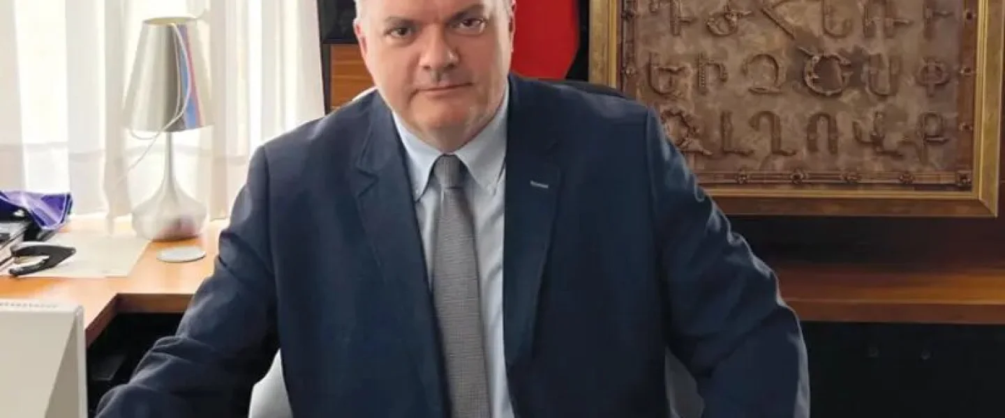Armenian Ambassador Arman Akopian in his office. Courtesy of Arman Akopian.