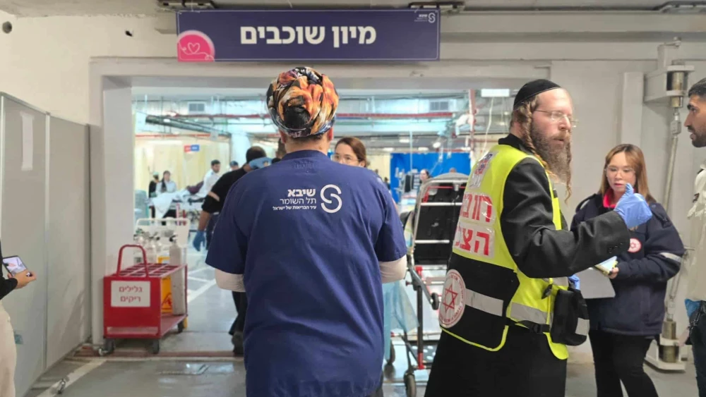Casualties from an Iranian missile strike arrive at Sheba Medical Center at Tel HaShomer in Ramat Gan, March 9, 2026. Credit: Sheba Medical Center.