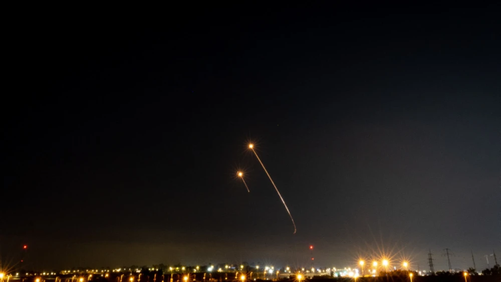 Israel's Iron Dome defense system fires interceptor missiles as Palestinian terrorists launch rockets from the Gaza Strip, May 2, 2023. Photo by Yonatan Sindel/Flash90.