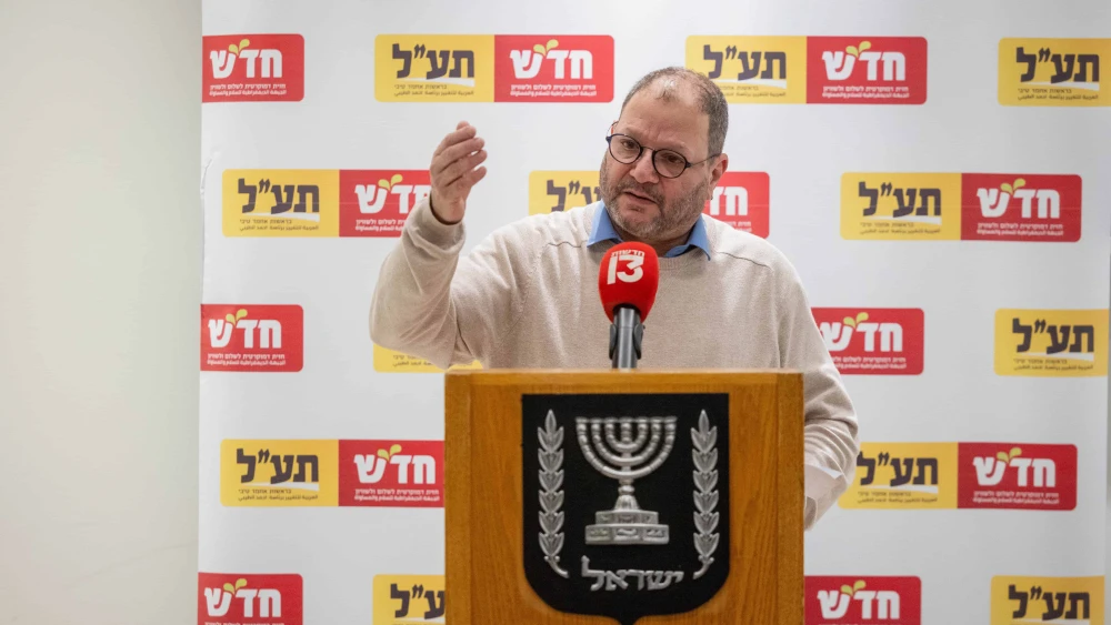 MK Ofer Cassif speaks during a press conference at the Israeli parliament in Jerusalem, Jan. 30, 2024. Photo by Chaim Goldberg/Flash90.
