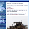 Click photo to download. Caption: The webpage for an article published by the Catholic News Service on July 23, 2014, “Jerusalem patriarch: Don’t punish all Gaza Palestinians because of Hamas.” Credit: Screenshot via catholicnews.com.