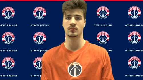 Israeli Deni Avdija speaking to the media after his Washington Wizards pre-season debut. Source: Screenshot.