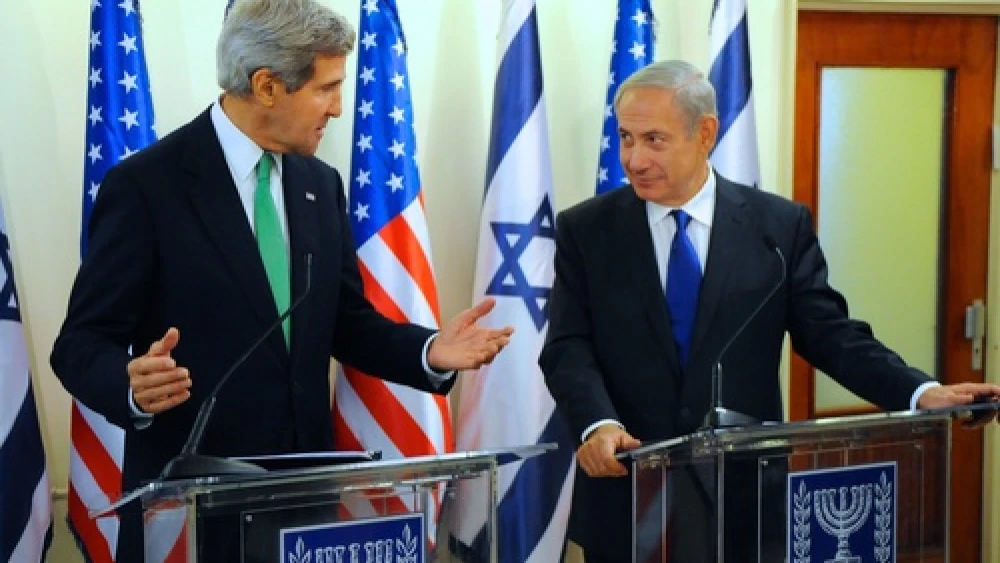 U.S. Secretary of State John Kerry directs a comment to Israeli Prime Minister Benjamin Netanyahu after a meeting in Jerusalem on Sept. 15, 2013. Credit: U.S. State Department.