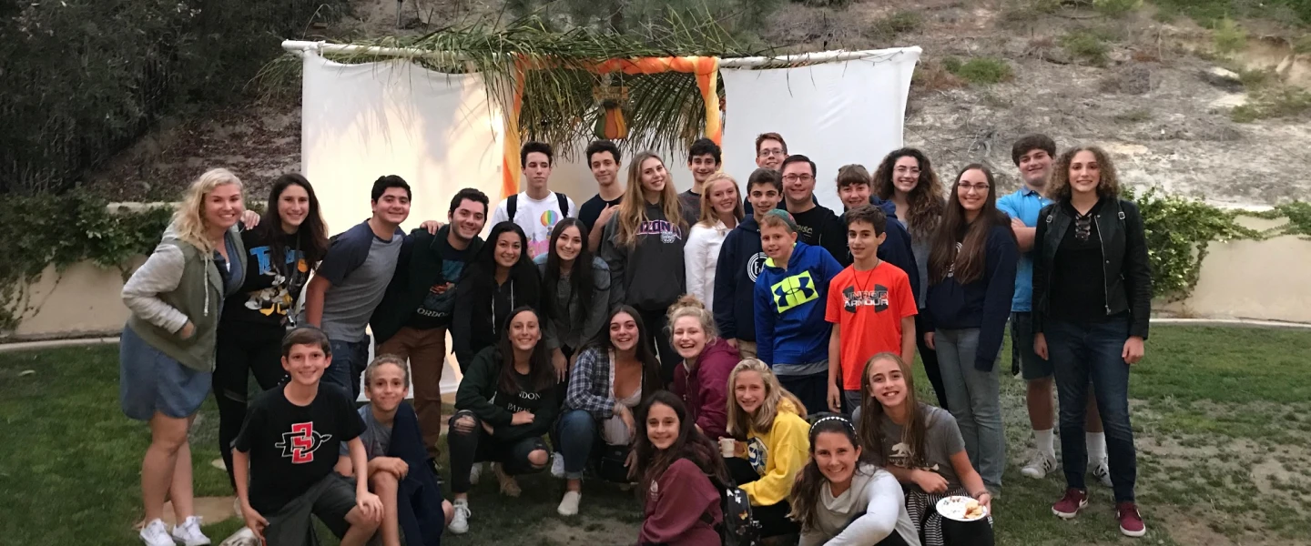 Congregation Beth Am in San Diego, Calif. Youth Department's recent “sukkah hop.” Courtesy.