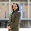 Yesh Atid Lawmaker Yasmin Fridman outside the Knesset in Jerusalem. Credit: Elad Gutman.