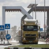 Trucks loaded with goods enter Gaza from the Kerem Shalom crossing in Rafah in the southern Gaza Strip, on Feb. 17, 2019. Photo by Abed Rahim Khatib/Flash90.