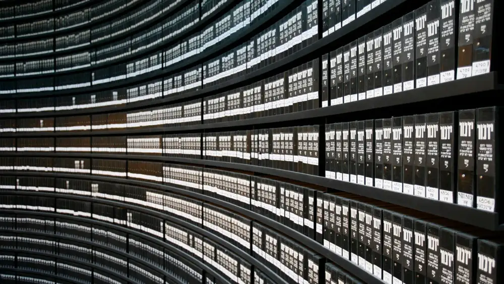 A view of the Hall of Names inside the Holocaust History Museum in the Yad Vashem complex in Jerusalem, Feb. 25, 2007. Photo by Nati Shohat/Flash90.