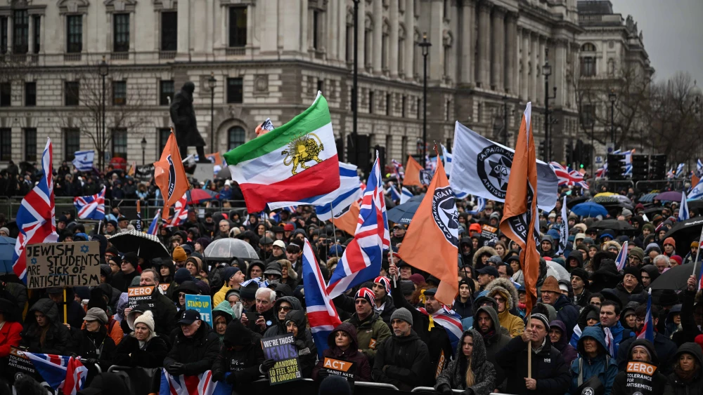 Tens of thousands of people took part in the March Against Antisemitism 2024 in London on Dec. 9, 2024.
