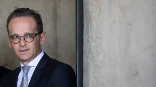 German Foreign Minister Heiko Maas at the Yad Vashem Holocaust memorial museum in Jerusalem during an official state visit to Israel, March 25, 2018. Photo by Yonatan Sindel/Flash90.