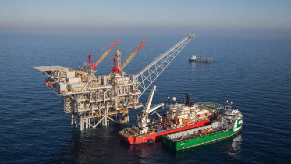 The Israeli gas rig Tamar, situated off Israel's northern coast. Credit: Albatross Aerial photography/Nobel Energy/Flash90.