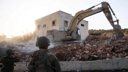 IDF troops of the Ephraim Brigade demolished on Oct. 22, 2025, the home of Palestinian terrorist Jamil Samarah, who was involved in the murder of an Israeli pregnant mother, Tzeela Gez, 30, on May 14 near Bruqin in Samaria, as she was on her way to deliver her fourth son. Credit: IDF.