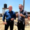 Agriculture Minister Avi Dichter (left) and Binyamin Regional Council head Israel Ganz, Aug. 2, 2023. Credit: Binyamin Regional Council.