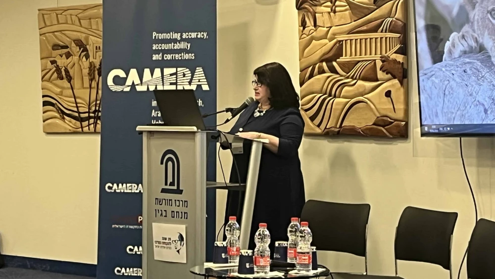 Ricki Hollander, senior media analyst for CAMERA, at the Menachem Begin Heritage Center in Jerusalem, June 8, 2025. Photo by Josh Hasten.