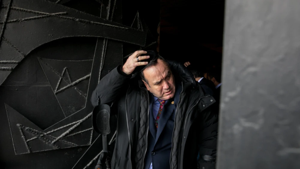 Guatemala's president-elect Alejandro Giammattei attends a memorial ceremony at the Yad Vashem Holocaust memorial museum in Jerusalem, on Dec. 8, 2019. Photo by Olivier Fitoussi/Flash90.