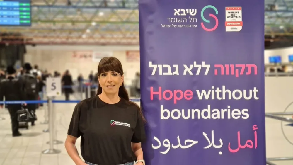 Sarit Lerner, CTO of Sheba Beyond, on her way to help Ukrainian refugees. Photo courtesy of Sheba Medical Center