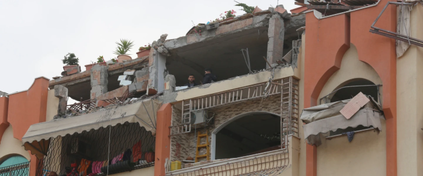 The Israeli Air Force targets the hideout of a Palestinian Islamic Jihad terrorist in the Gaza Strip, May 9, 2023. Photo by Atia Mohammed/Flash90.