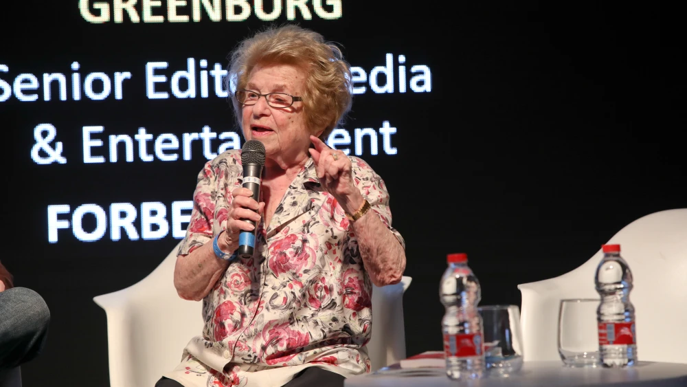 Dr. Ruth Westheimer, arguably the world’s most well-known sex educator, addressing the young entrepreneurs at the "Forbes Under 30 Global Summit." Credit: Courtesy.
