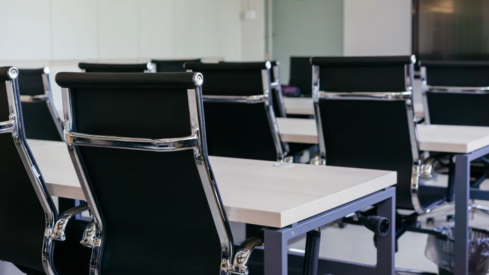 Empty conference room. Credit: Mikhail Nilov/Pexels.