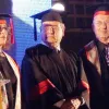 Click photo to download. Caption: Sir Martin Gilbert (center) is awarded an honorary doctorate at Ben Guion University in Be'er Sheva, Israel, in May 2011. Credit: Wikimedia Commons.